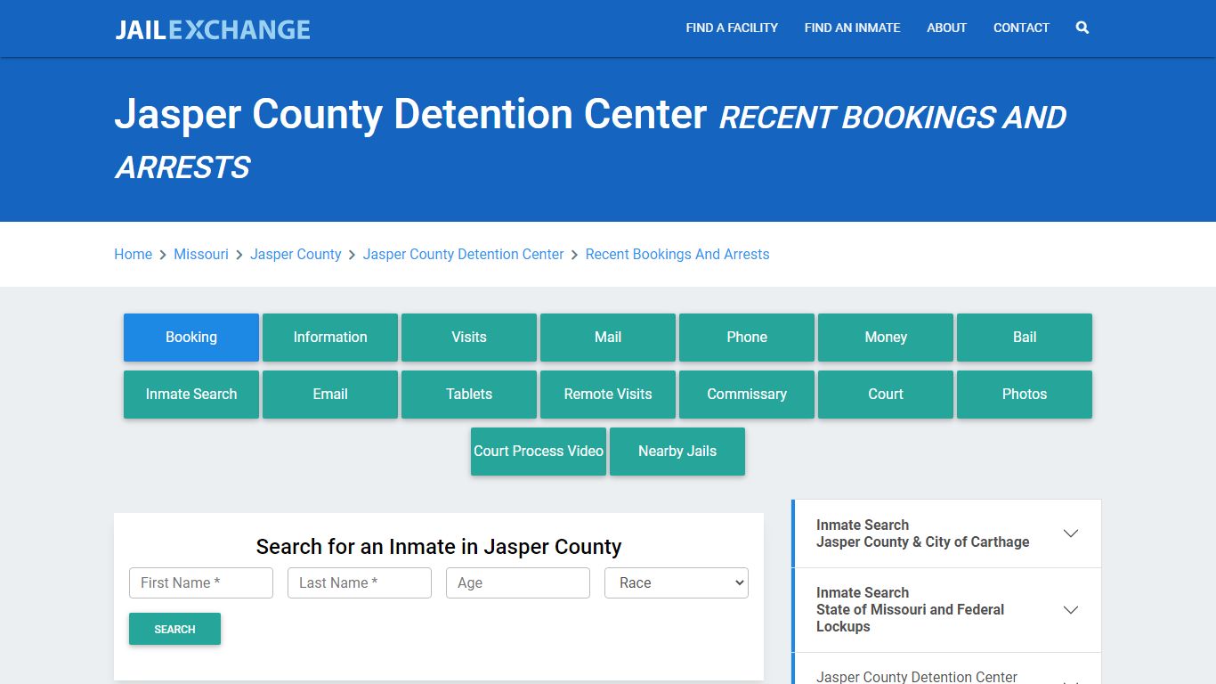 Jasper County Detention Center Recent Bookings And Arrests - Jail Exchange