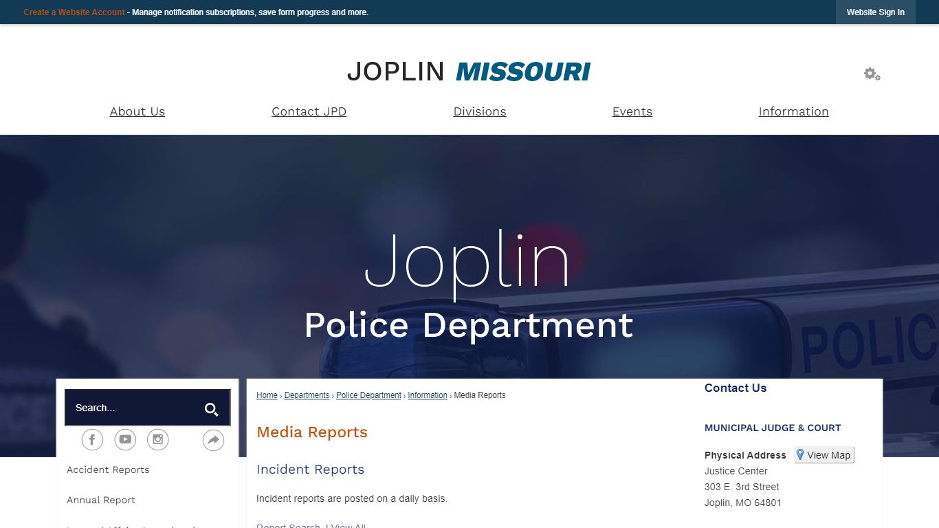 Media Reports | Joplin, MO - Official Website